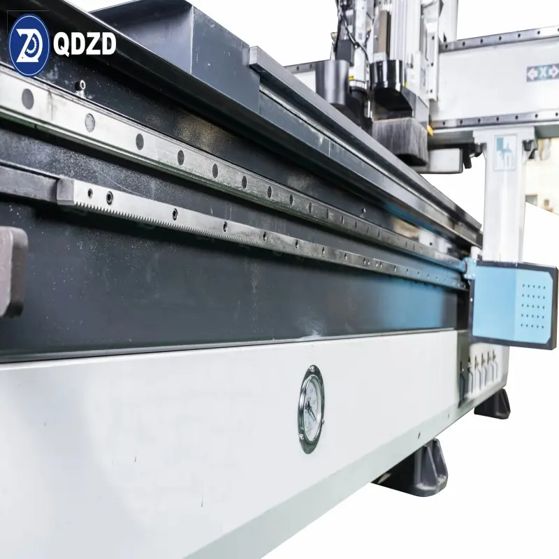 Linear ATC CNC Router Wood Carving Machine 9kw Automatic Tool Changer Spindle HQD Dsp Controller 3 Axis Line Tool Magazine 200mm