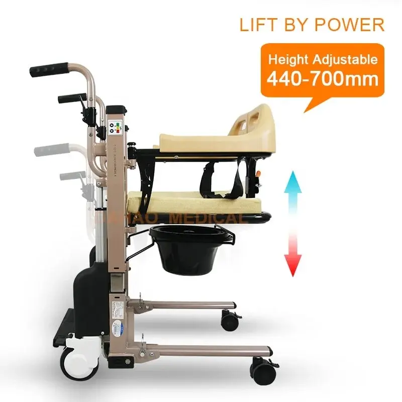 Popular Electric Mobile Patient Lifter Transfer Wheelchair Lift Handicapped Shift Chair for Easy Operate Cleaning
