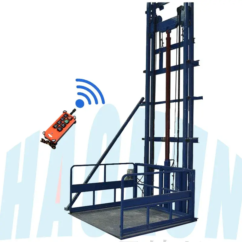 Wall-mounted freight elevators for indoor and outdoor narrow spaces in warehouses, small freight elevator