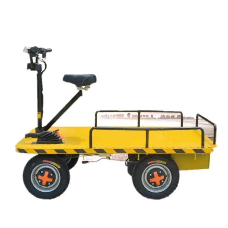 Logistics Electric Flat Car Electric Flat Trolley With Seat For Cargo Carrier  transport