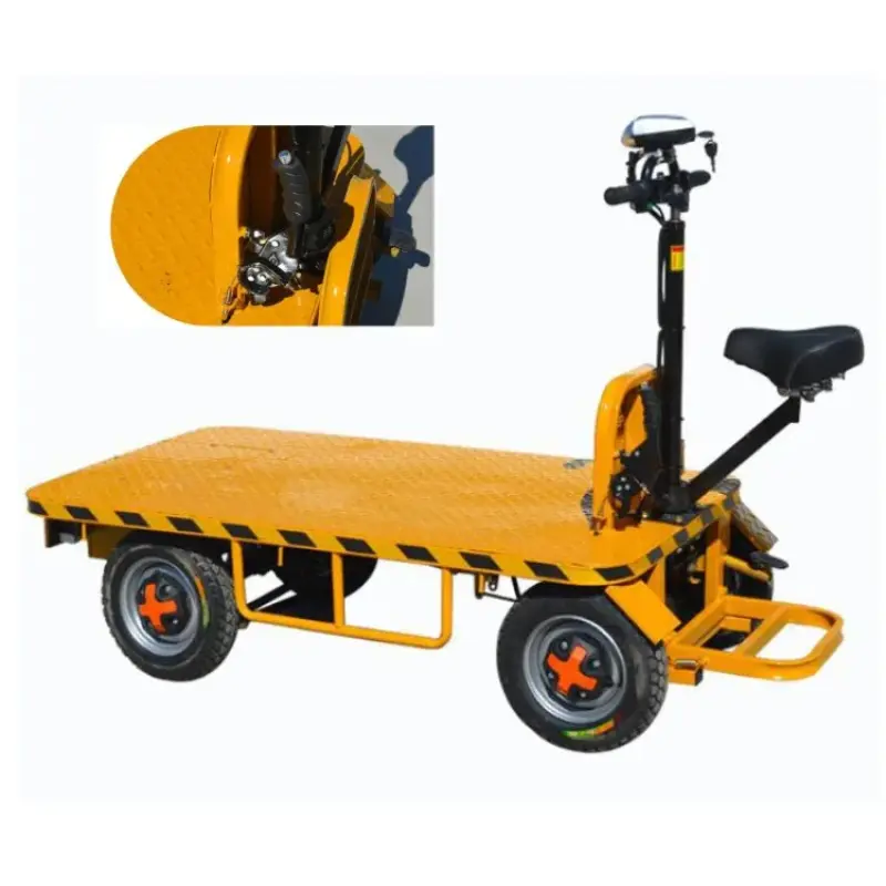 Logistics Electric Flat Car Electric Flat Trolley With Seat For Cargo Carrier  transport