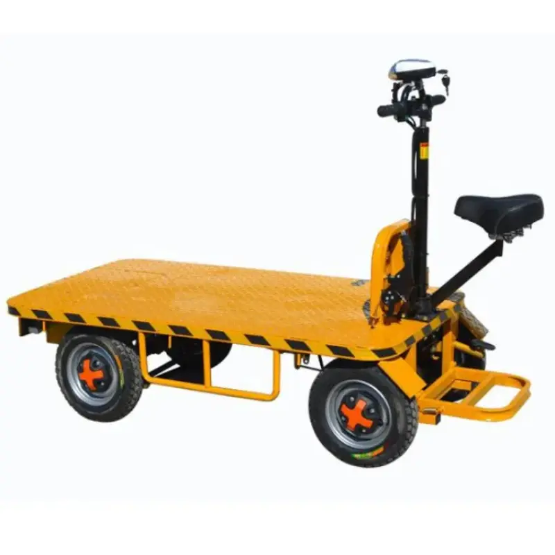 Logistics Electric Flat Car Electric Flat Trolley With Seat For Cargo Carrier  transport