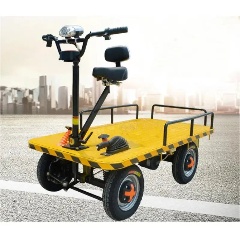 Logistics Electric Flat Car Electric Flat Trolley With Seat For Cargo Carrier  transport