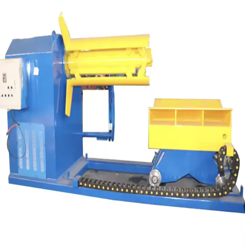 Uncoiling Device Hydraulic Decoiler With Loading Car Automatic Working For Roof Sheet Machine