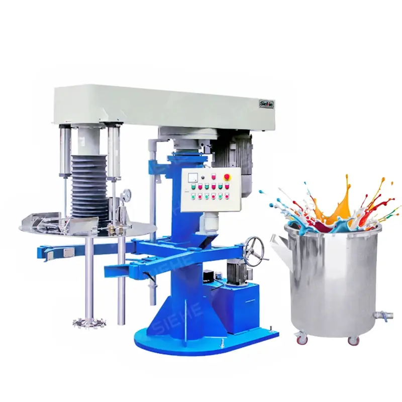 1000L Hydraulic Lifting Water Based Paint Mixing Machine: High-Speed Disperser with Pneumatic Lifting Cover