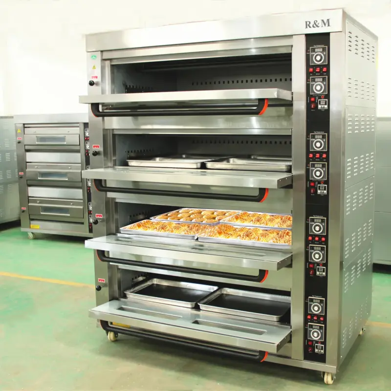 Commercial Bakery Equipment: 3-4 Decks Pizza Oven with Gas or Electric Power