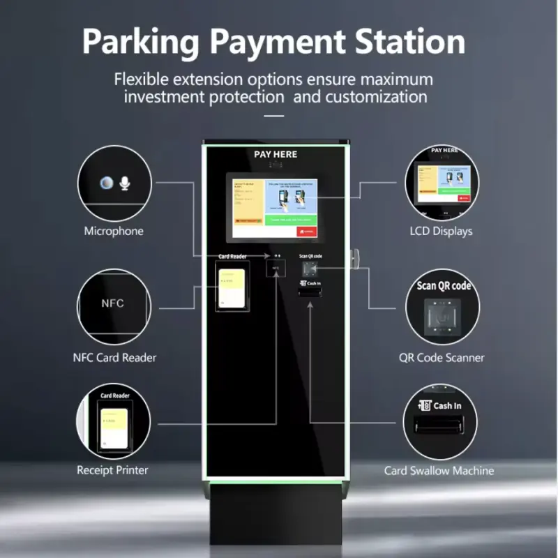 Realpark Cutting-edge Payment Station Integrated Parking Management System with Cash Pay and Mobile Pay Machine