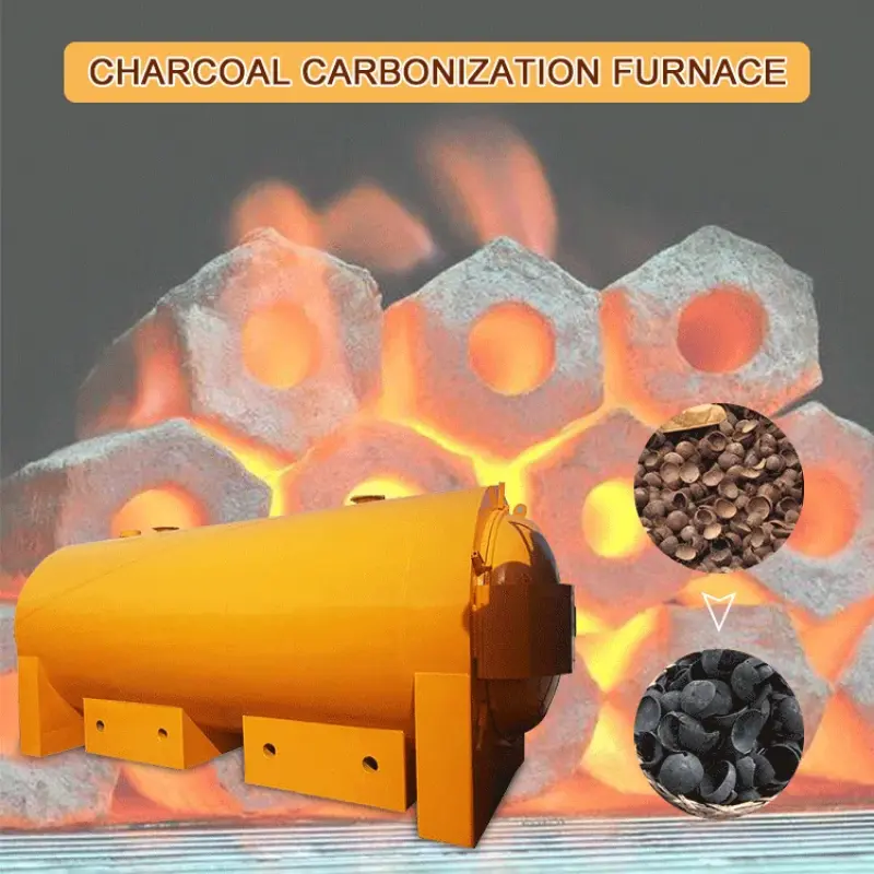 Horizontal Type Hard Wood Charcoal Carbonization Stove Furnace Wood Charcoal Making Machine