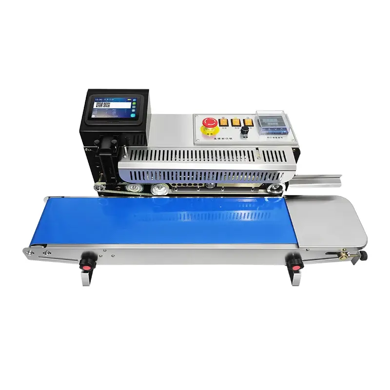 Ink Coding Plastic Continuous Sealing Machine With Expiry Date Inkjet Printer