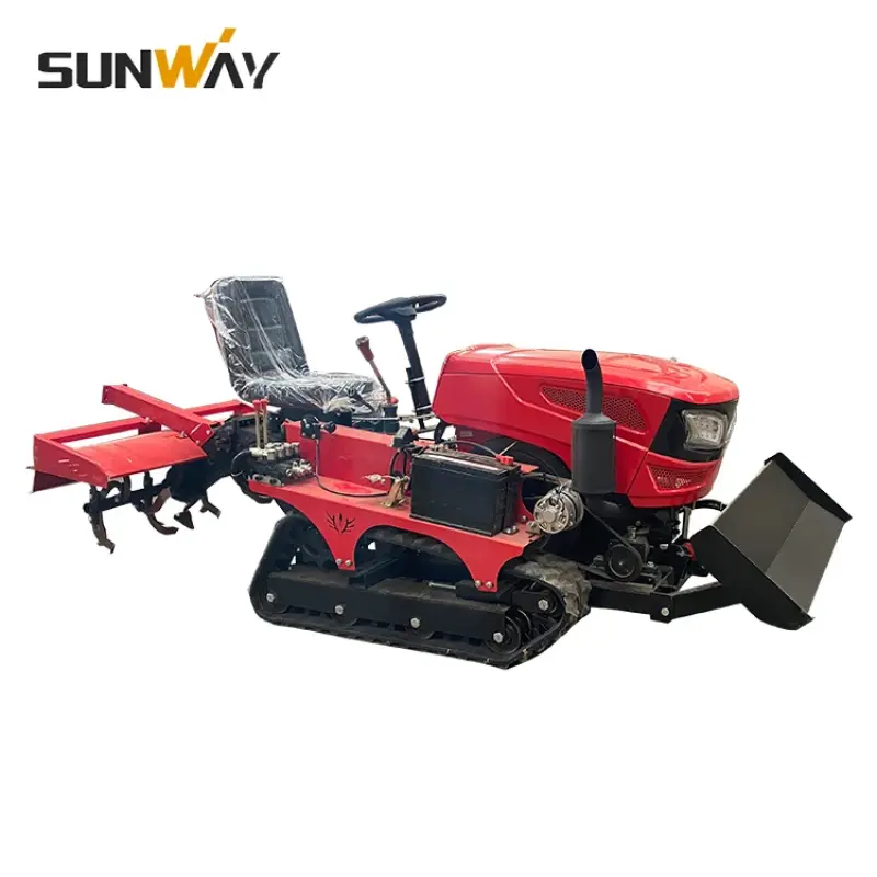 35hp Small Rotovator Roto Tiller Rotary Cultivator Tracked Mini Crawler Tractor for Garden Farm