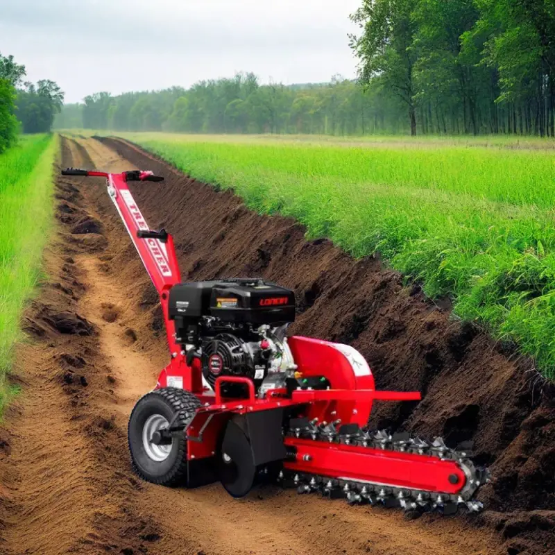 Professional Farm Crawler Trencher with Chain Saw Steer 1000mm Trench Depth