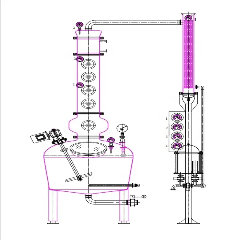 New Craft 300L All-Copper Still distiller Alcohol Distillation column machine Distilling Equipment