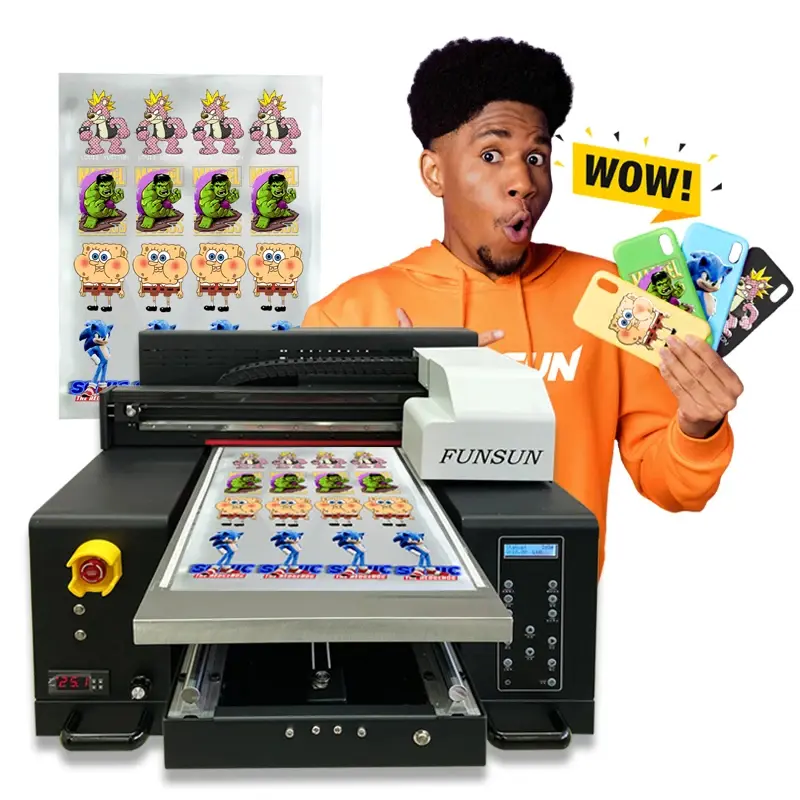 - UV Direct to AB Film Sticker Printer Machine for Phone Cases, Wood, Glass, Bottles, etc.