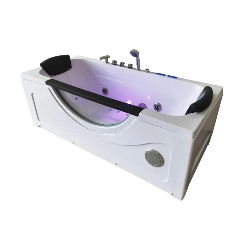 Freestanding bathroom soft massage water air jets soaking bath tub