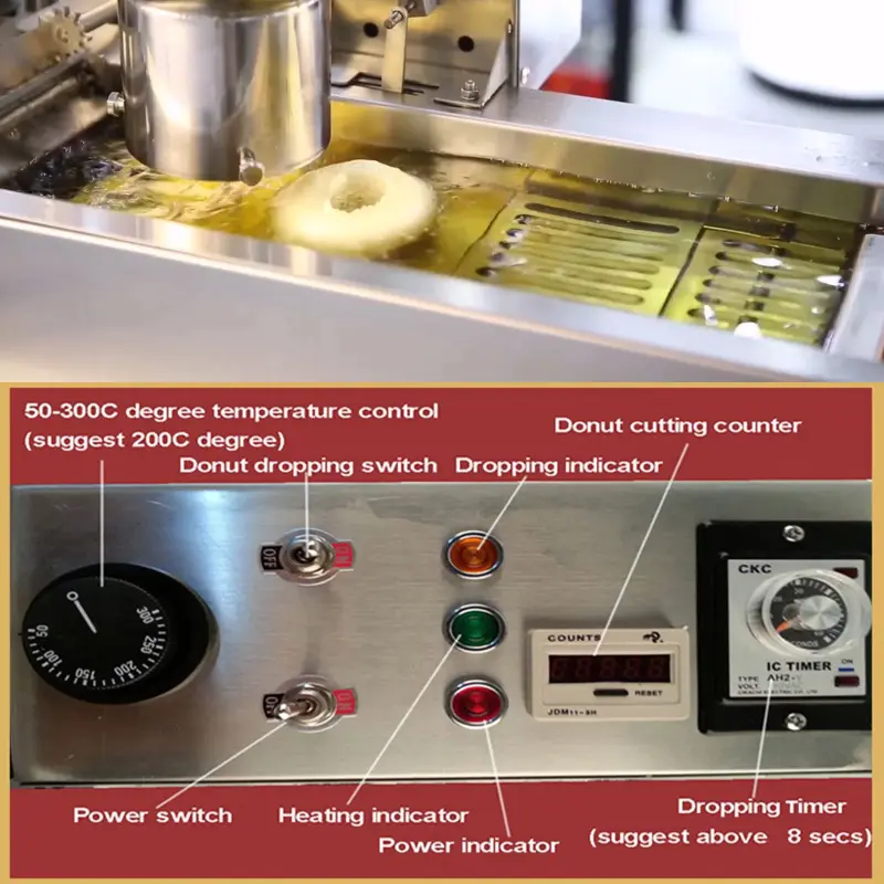 Efficient Stainless Steel Mini Donut Baking Machine with 3 Moulds