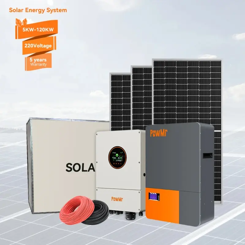 PowMr Solar Energy System Full Package 5KW Solar Power System 10KW Solar Energy System for Home Off Grid Full Set