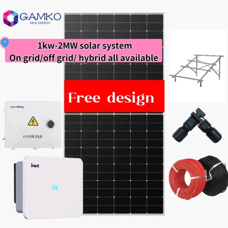 Solar Energy System: 10kW On-Grid Solar System for Home Use. Off-Grid Hybrid Available. Range from 1kW to 2MW. Free Design Services Included.