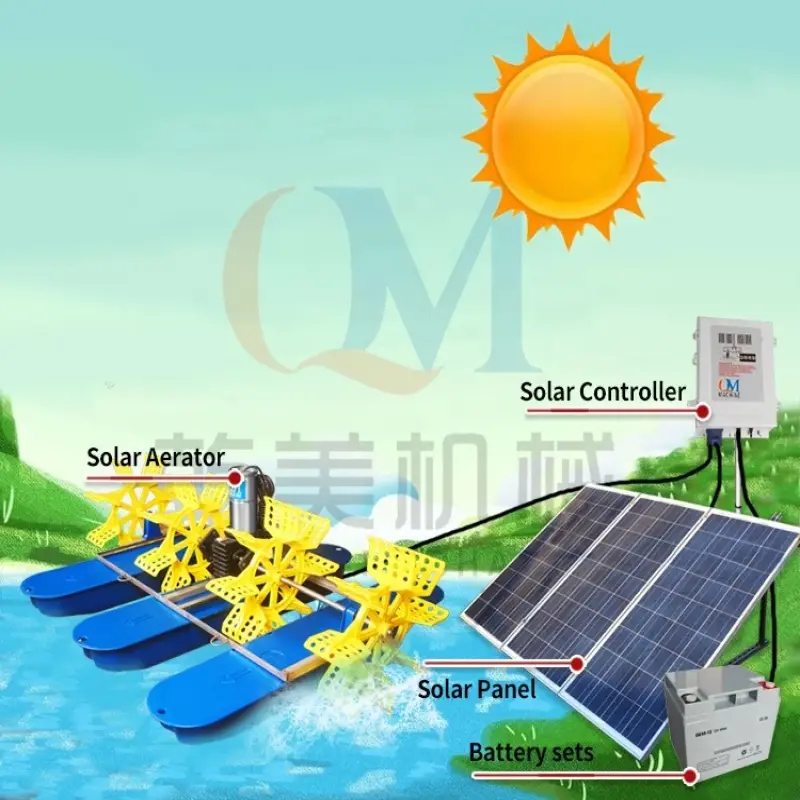 Solar paddle aerator for fish farm for shrimp farming aerator
