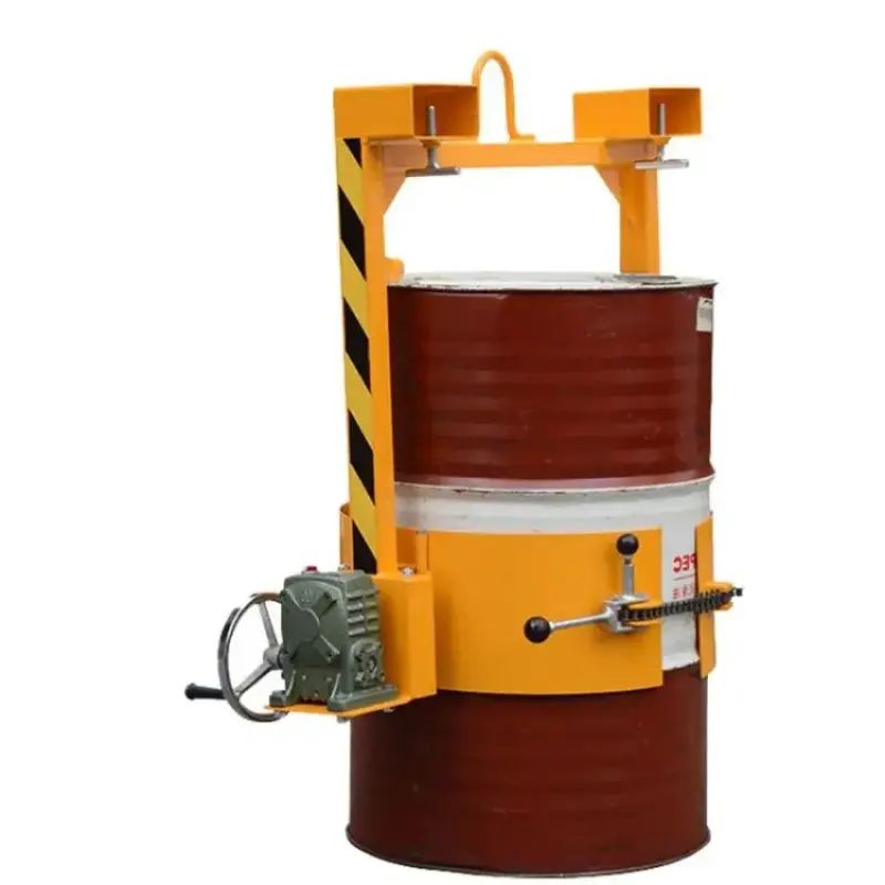 400kg Load Vertical Industrial Manual Drum Lifter Suitable For Iron Plastic Oil Drums