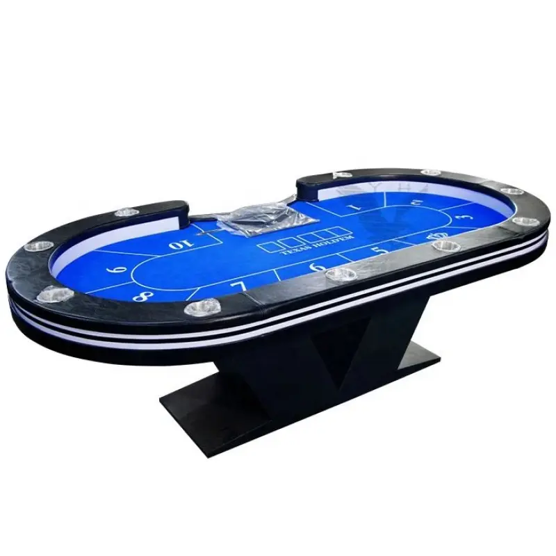 YH Casino-Quality Waterproof Oval Texas Poker Table Top with V-Shaped Legs for Gambling