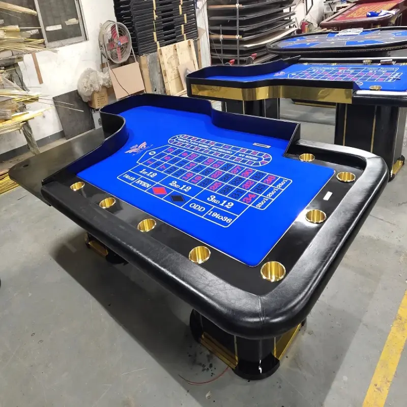 YH 215cm Royal Blue Solid Wood Poker Table