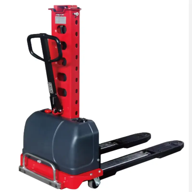 Semi Electric Self Lifting Stacker Self Loading Portable Forklift Electric Stacker