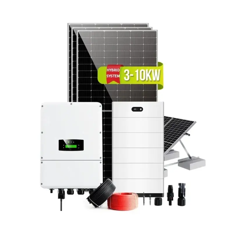 Complete 5KW Hybrid Solar Power System 5kva 8kw 10kw House Solar Energy System