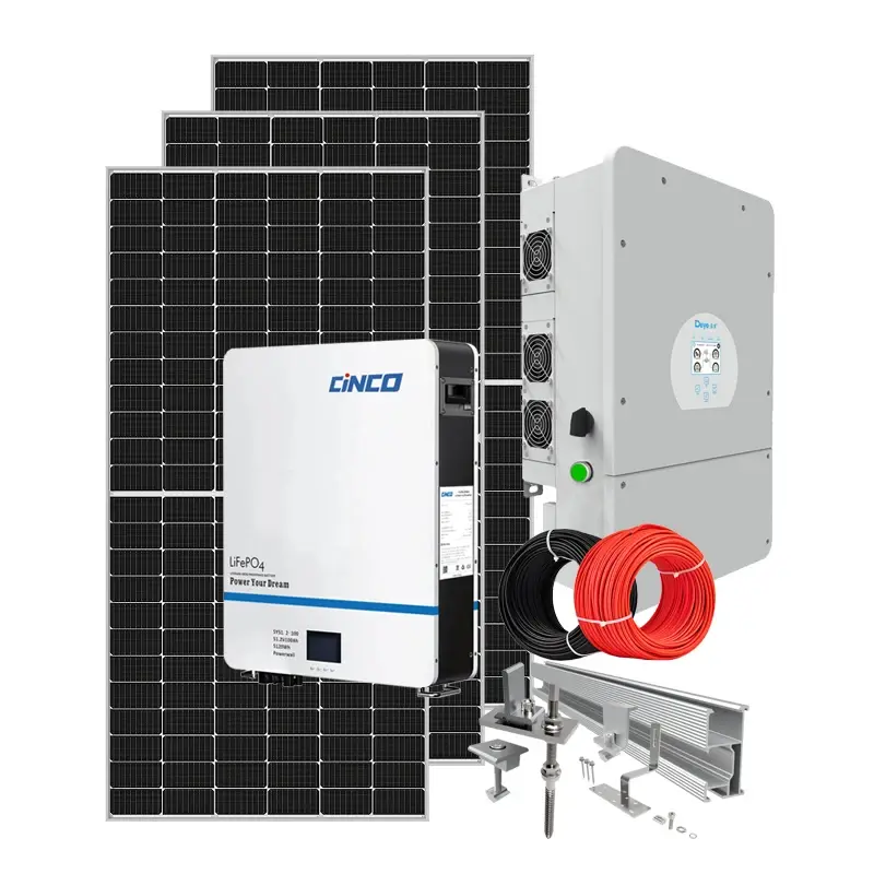 Home Solar Systems: 3kW, 5kW, 8kW On-Grid & Off-Grid Hybrid Grid Tie Solar Generator System with Battery Backup