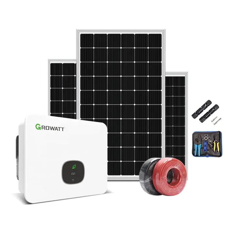 Home Energy Storage 10kw On Grid Grid-Tied PV Solar System Home Use For Lighting Heating Air Conditioner