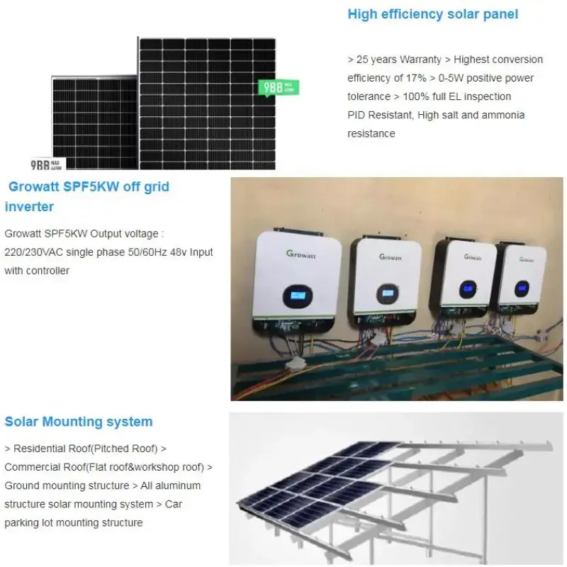 Kit Solaire Complet Pour Maison Solar Power Panels Eu Oem Energy System 5kw 10kw Solar System Off Grid Solar Power Energy System