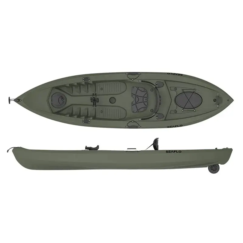 SEAFLOHDPE Plastic Boat 10ft Fishing Kayak Equipped With Front And Rear Storage Compartments