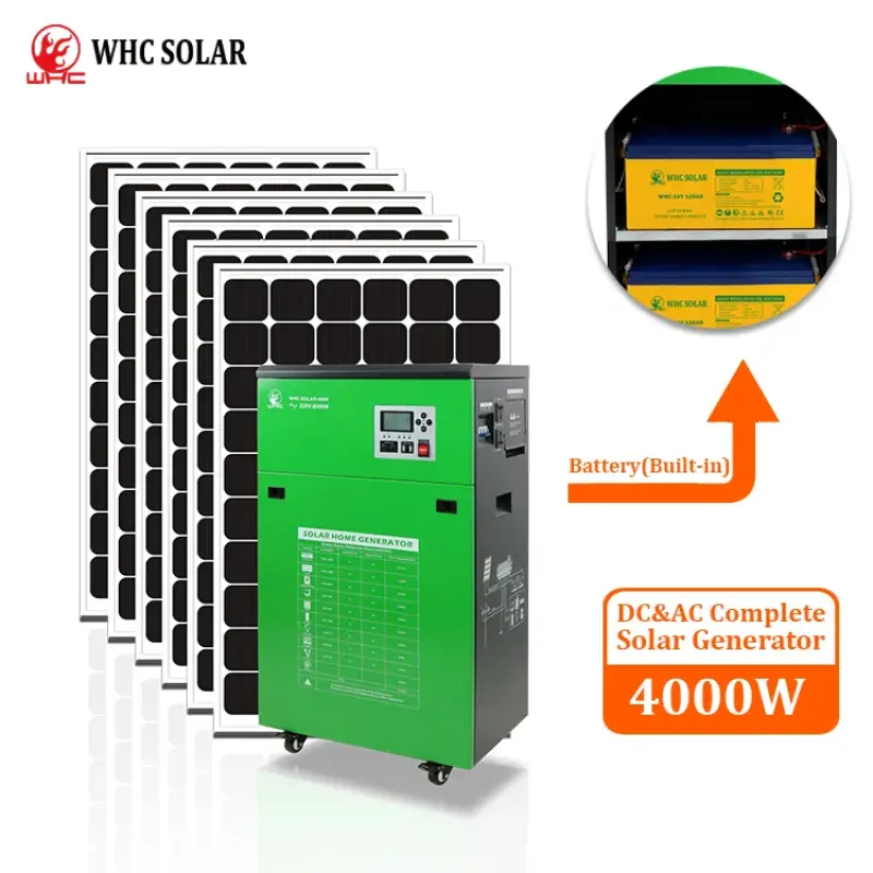 WHC Complete On Off Grid 48000W 80000Watt Solar Panel Energy Systems Portable Solar Power Generator for Home