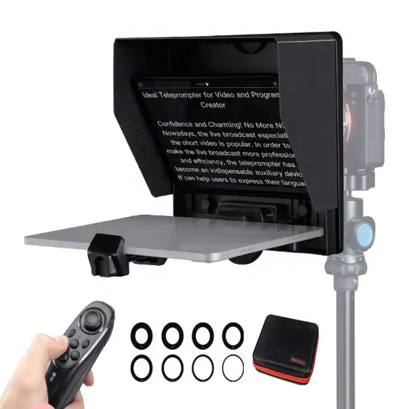 FEELWORLD TP10 Portable Folding Teleprompter For iPad Tablet Camera Smartphone With iOS Android