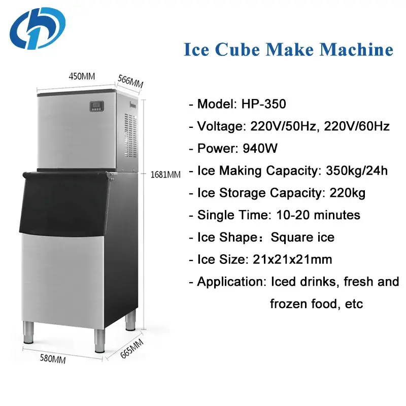 High-Capacity Stainless Steel Ice Cube Maker