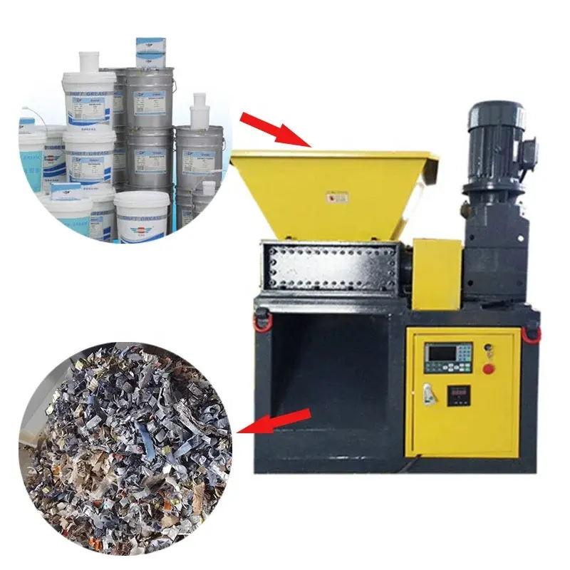 Paper Cardboard Plastic Bottle Tire Waste Garbage Shredder Recycling Machine