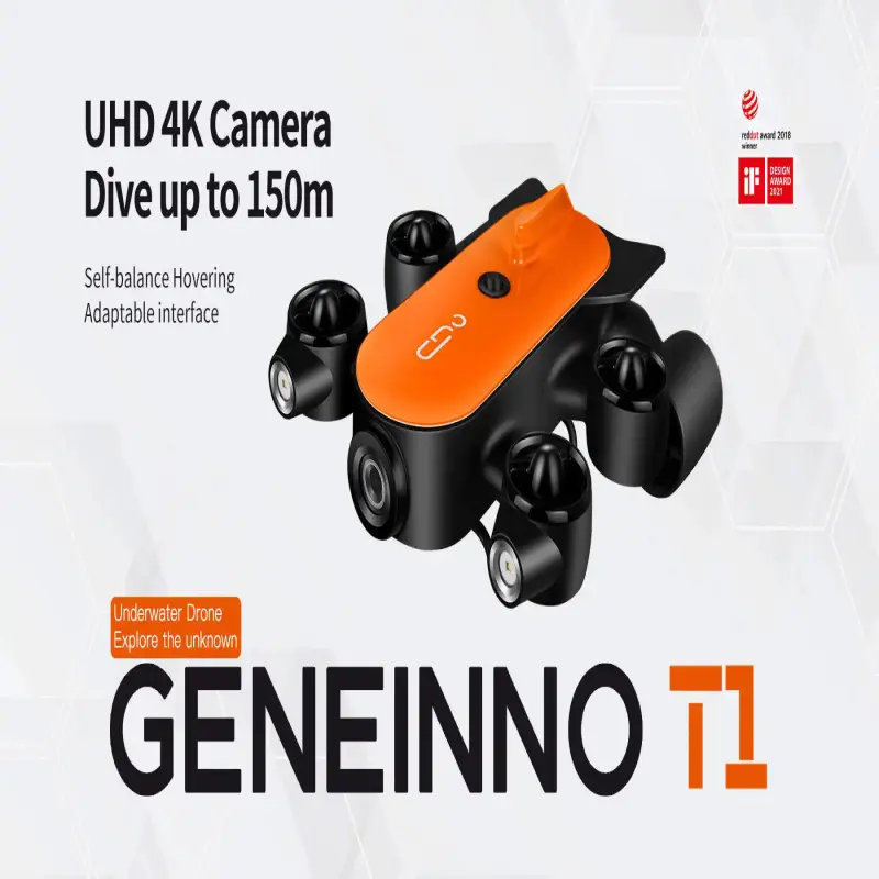 Geneninno Smart App WiFi Connect 1080P 4K Camera Underwater ROV Submarine Drone: