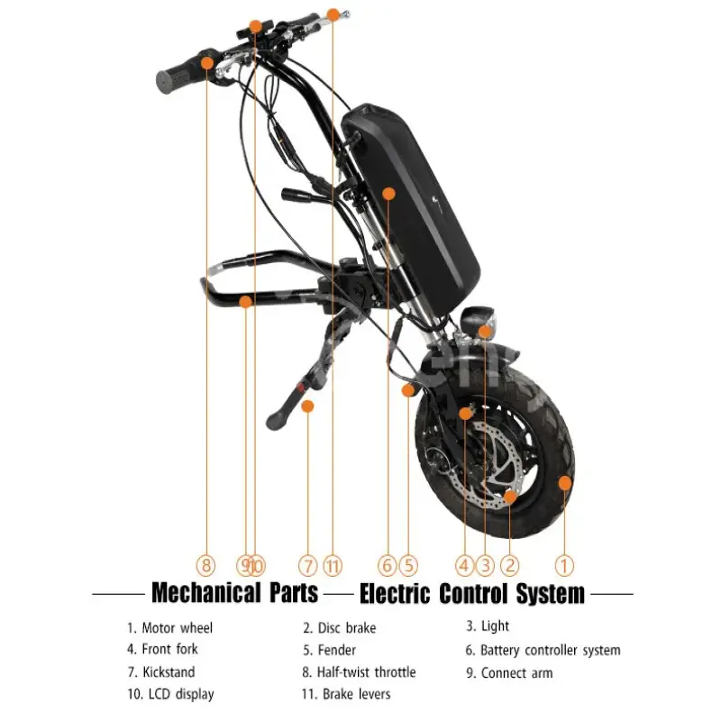 36v48v 250w350W500w electric handcycle Electric wheelchair attachement kit rehabilitation therapy supplies