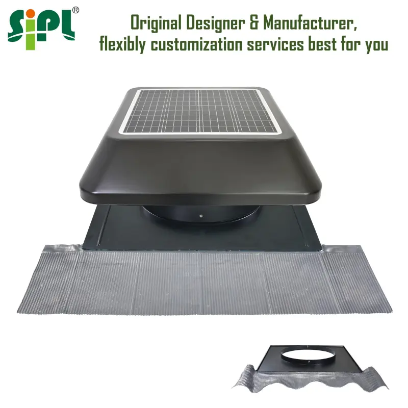 12'' HVAC Air Smoke Heat Extractor Roof Vents 25W Solar DC Powered