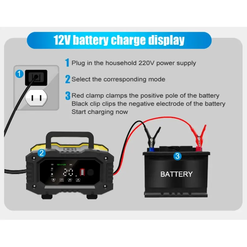 Truck Agricultural Vehicle Start Stop Battery Charger 24V Smart Charger