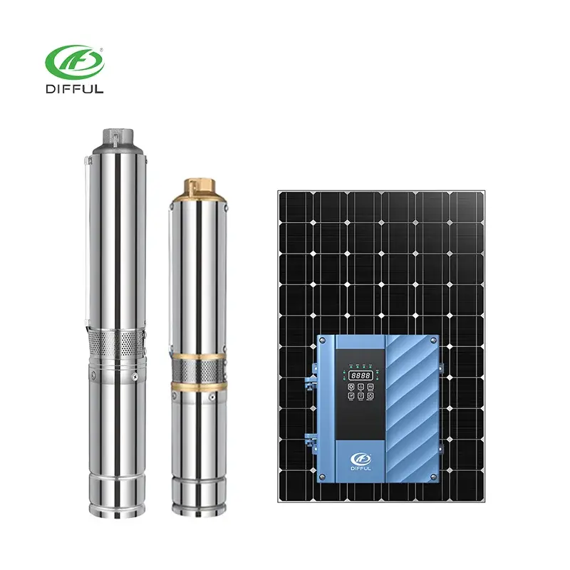 Ac Dc Hybrid Submersible Solar Powered Pump 100m