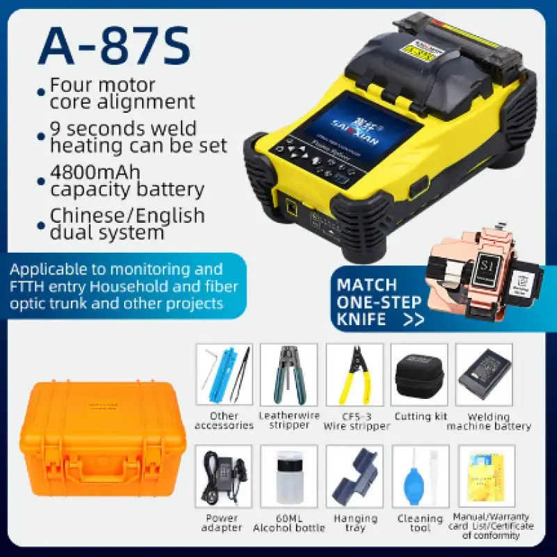 FTTH Fiber Fusion Splicer Welder Fiber Optic Tool A-87S