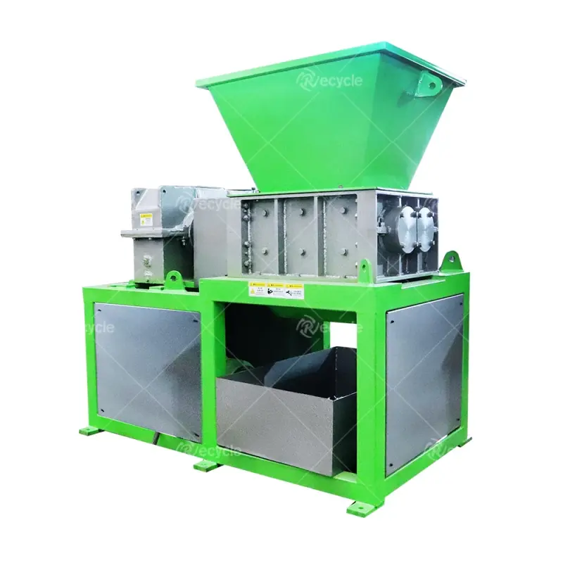 Portable Waste Plastic Recycling Shredder Machine In Stock Small Fully Automatic Double Shaft Shredder Machine