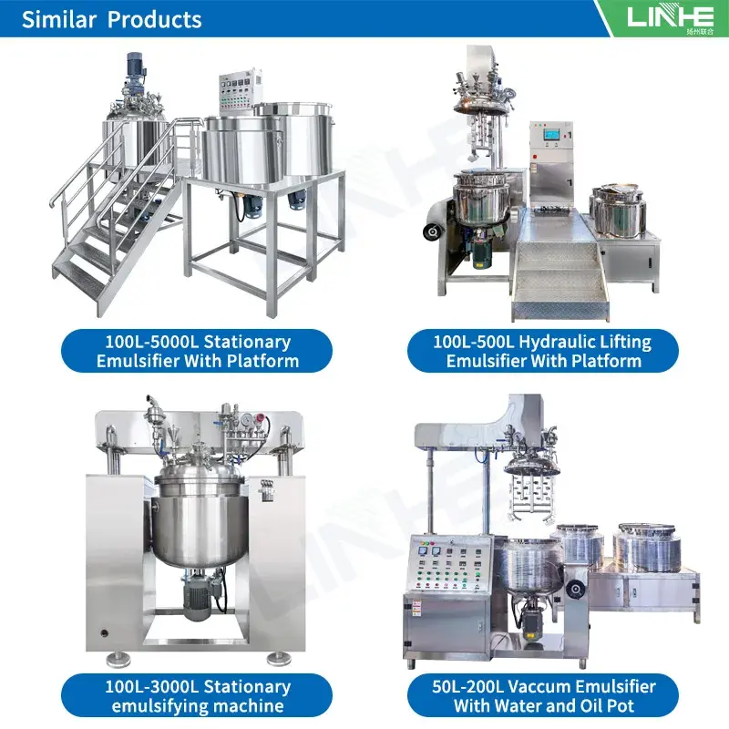 Vacuum Emulsifying Mixer Machine or Emulsifier Homogenizer Mixer for Cosmetic Manufacturing
