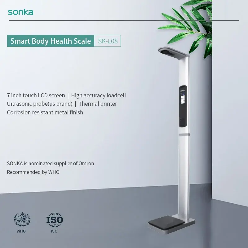 SONKA Digital Balance BMI Machine Ultrasonic Coin Operated Pharmacy Composition Measuring Body Height Weight Scale