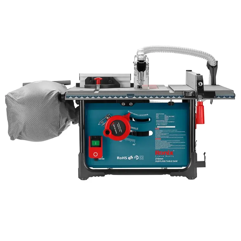 Ronix 5601 Professional 2000W 216mm Industrial Portable Dust-Collection Woodworking Table Saw Machine