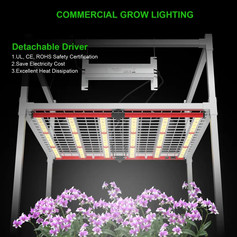 650W Full Spectrum Daisy Chain Dimmable Led Grow Light with Lm281b Lm301b Lm301h for Hydroponic Plant Growth