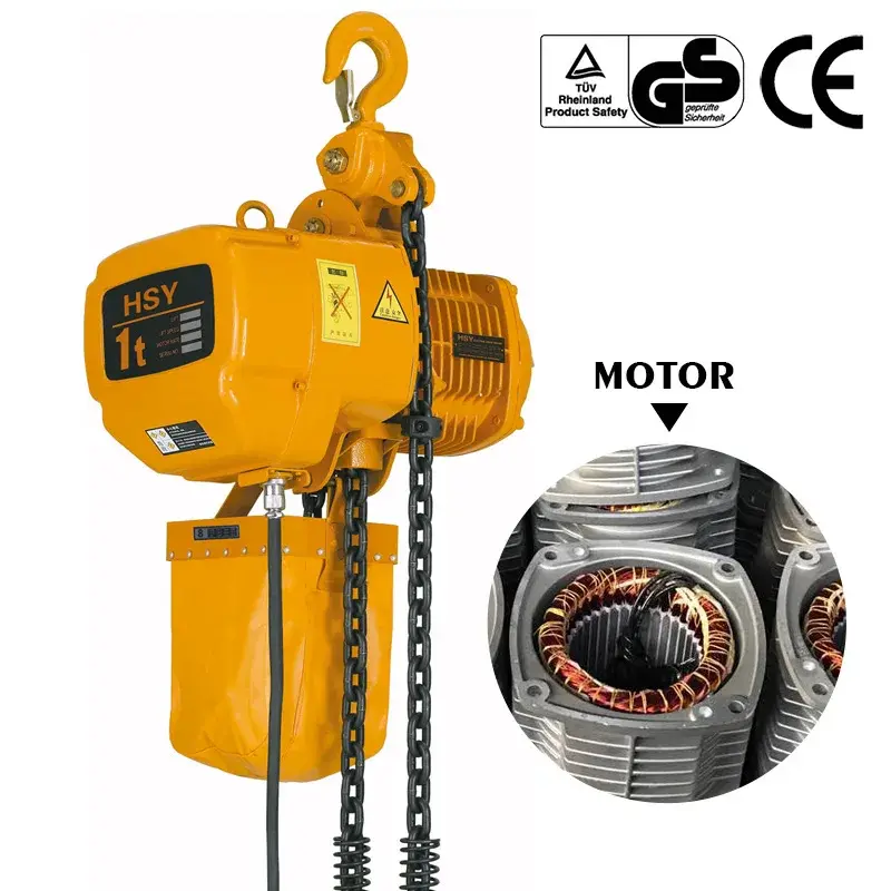 1t Construction Tools Wire Rope Lifting Crane Electric Chain Hoist Electric Lift Chair Hoist