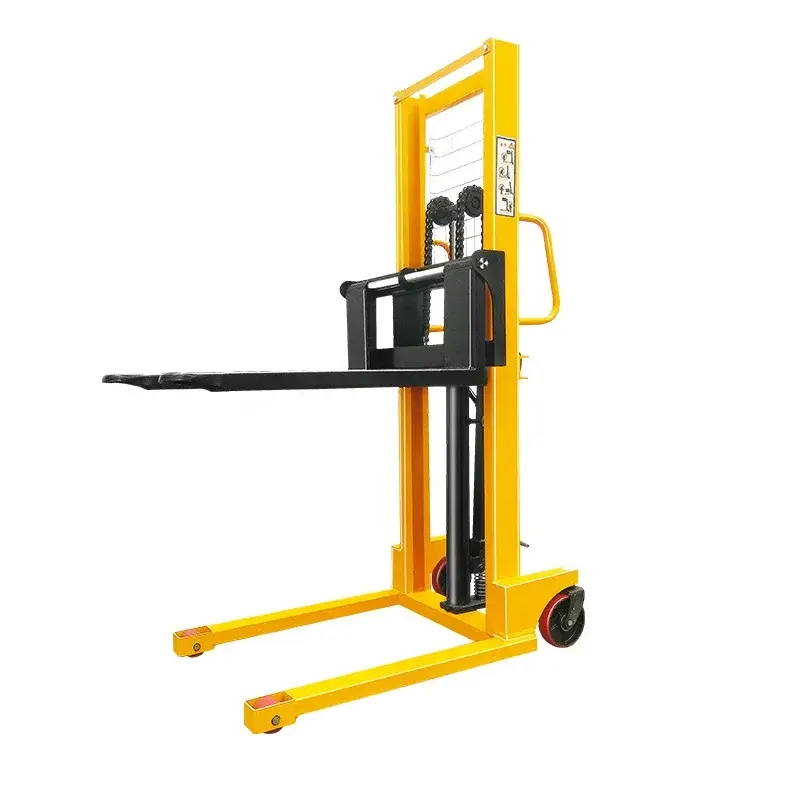 Hydraulic Hand Lift Manual Stacker  With Adjustable Forks Lifting Height
