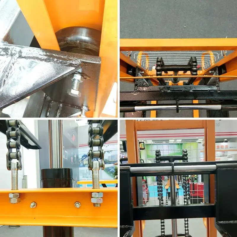 Hydraulic Hand Lift Manual Stacker  With Adjustable Forks Lifting Height