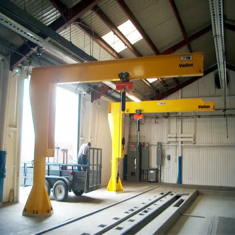 High quality 500kg 1 ton 2 ton 3 ton 5 ton 10 ton column portable workshop floor cantilever arm jib crane with hoist for sale